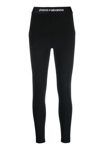 Rabanne logo-waistband high-waisted leggings - Schwarz