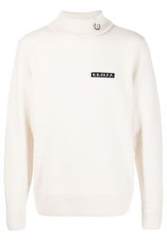 Raf Simons X Fred Perry logo-patch turtleneck jumper - Nude