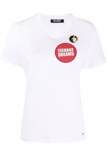 Raf Simons T-Shirt mit "Teenage Dreams"-Patch - Weiß