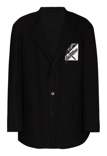 Raf Simons Einreihiges Sakko mit Logo-Patch - Schwarz