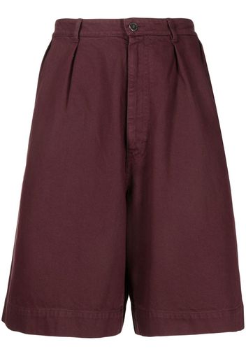 Raf Simons pleat-detail cotton Bermuda shorts - Violett