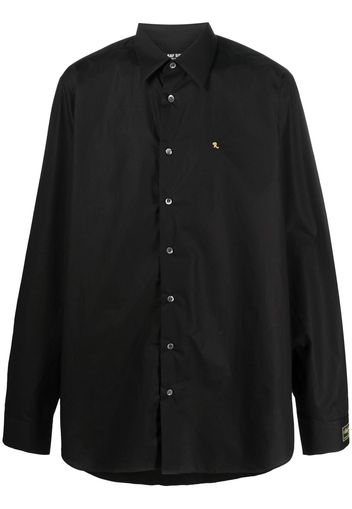 Raf Simons logo-embroidered long-sleeve shirt - Schwarz