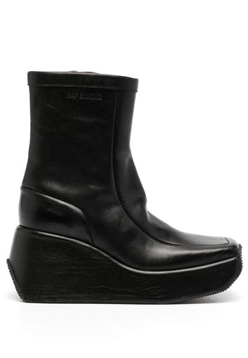 Raf Simons square-toe wedge boots - Schwarz