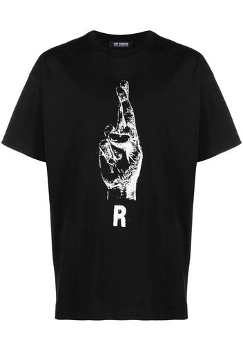 Raf Simons hand sign short-sleeve T-shirt - Schwarz