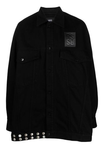 Raf Simons fringe-detail denim jacket - Schwarz