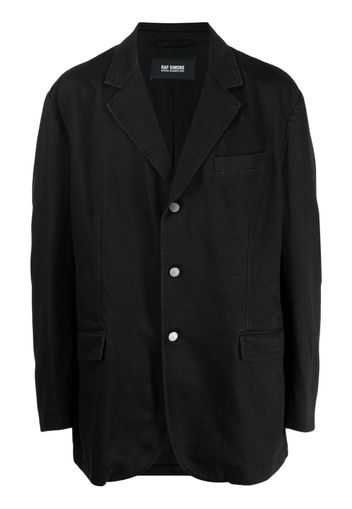 Raf Simons single-breasted cotton blazer - Schwarz