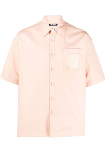 Raf Simons logo-patch cotton shirt - Orange