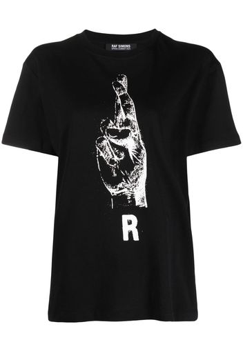 Raf Simons T-Shirt mit grafischem Print - Schwarz