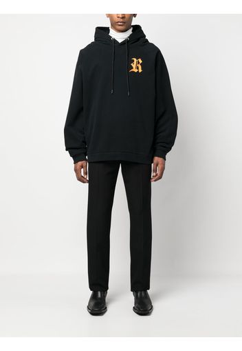 Raf Simons monogram-print hoodie - Schwarz