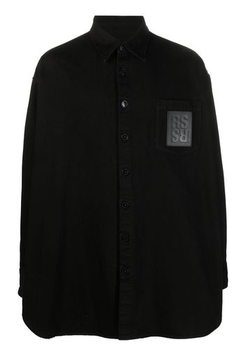 Raf Simons logo patch overshirt - Schwarz