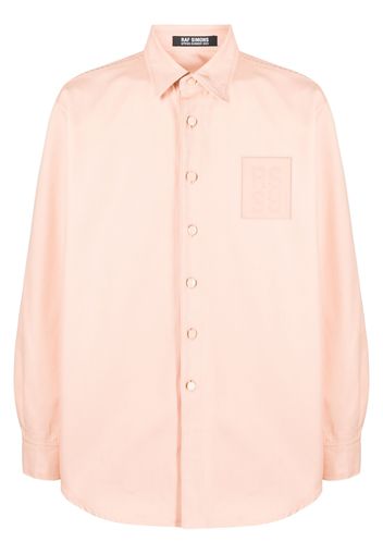 Raf Simons logo-patch long-sleeve shirt - Orange