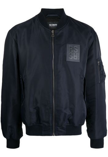 Raf Simons logo-patch bomber jacket - Blau