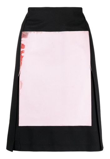 Raf Simons mid-rise two-tone skirt - Schwarz