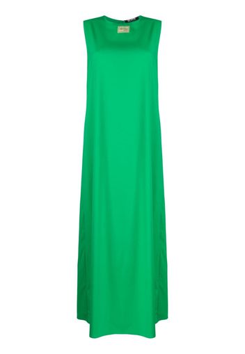 Raf Simons logo-patch virgin wool maxi dress - Grün