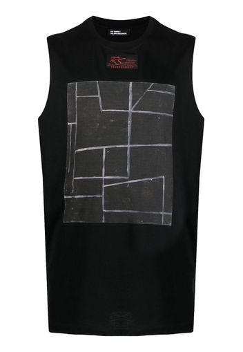 Raf Simons abstract-print cotton vest - Schwarz