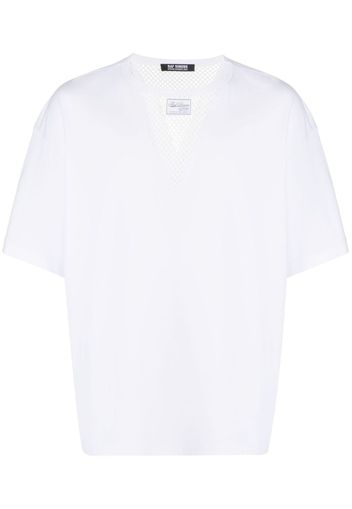 Raf Simons T-Shirt mit Mesh-Einsatz - Weiß