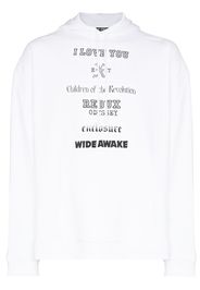 Raf Simons RAF REG FT CHST PRNT BK PRNT HD SWT WHT - Weiß