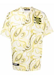 Raf Simons T-Shirt mit abstraktem Print - Gelb