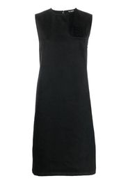 Raf Simons sleeveless logo-patch shift dress - Schwarz