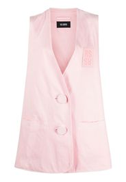 Raf Simons denim oversized logo patch gilet - Rosa