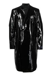 Raf Simons double-breasted glossy coat - Schwarz