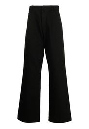 Raf Simons logo-patch wide-leg jeans - Schwarz