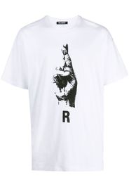 Raf Simons hand sign-print T-shirt - Weiß