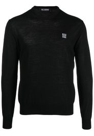Raf Simons logo-embroidered fine-knit merino jumper - Schwarz