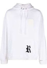 Raf Simons logo patch ripped hoodie - Weiß