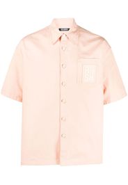 Raf Simons logo-patch cotton shirt - Orange