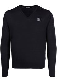 Raf Simons embroidered-logo merino wool jumper - Schwarz