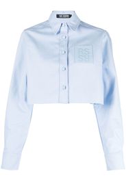 Raf Simons cropped cotton shirt - Blau