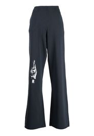 Raf Simons Hand Sign-print flared track pants - Blau