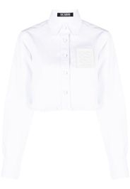 Raf Simons logo-patch cropped shirt - Weiß
