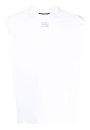 Raf Simons logo-patch sleeveless top - Weiß