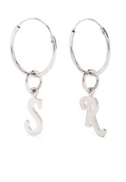 Raf Simons logo-charm hoop earrings - Silber