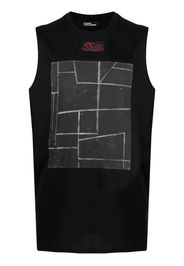 Raf Simons abstract-print cotton vest - Schwarz