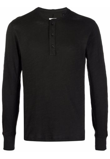 Rag & Bone long-sleeve cotton top - Schwarz