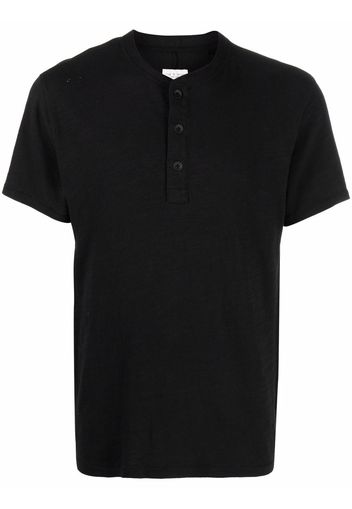 Rag & Bone T-Shirt mit Henley-Kragen - Schwarz