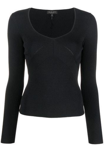 Rag & Bone U-neck long-sleeved top - Schwarz