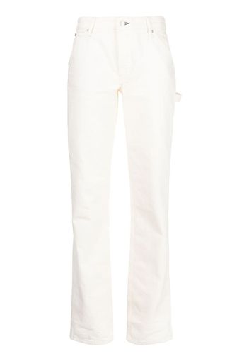 rag & bone strap-detail straight-leg jeans - Weiß