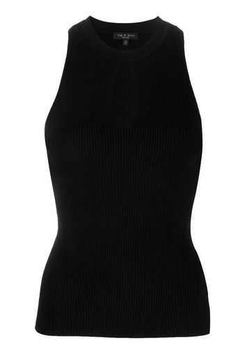 rag & bone round neck sleeveless top - Schwarz