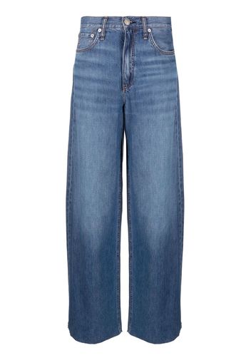 rag & bone washed-denim wide-leg jeans - Blau