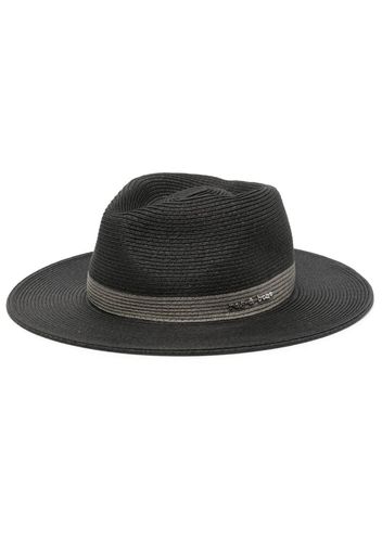 rag & bone logo-plaque woven Panama hat - Schwarz