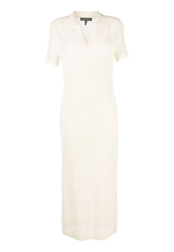 rag & bone polo-collar open-knitdress - Nude