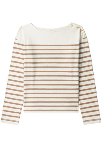 rag & bone Bardot striped long-sleeve top - Weiß