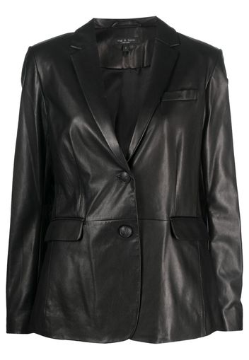 rag & bone Charles single-breasted leather blazer - Schwarz