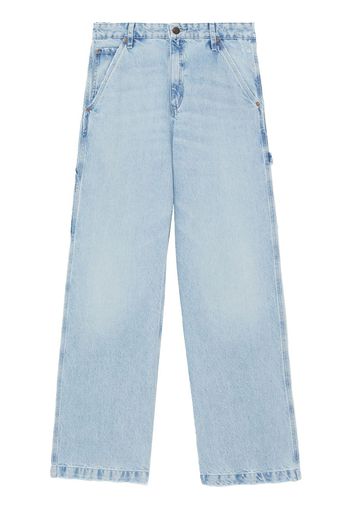 rag & bone logo-patch straight-leg jeans - Blau