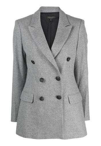 rag & bone double-breasted virgin wool-blend blazer - Grau