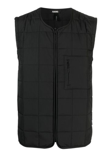 Rains Liner zip-up quilted vest - Schwarz